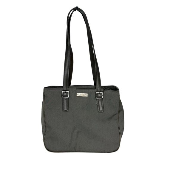 Coach Handbags - Coach Vintage Plain Gray and Brown Shoulder Bag Medium